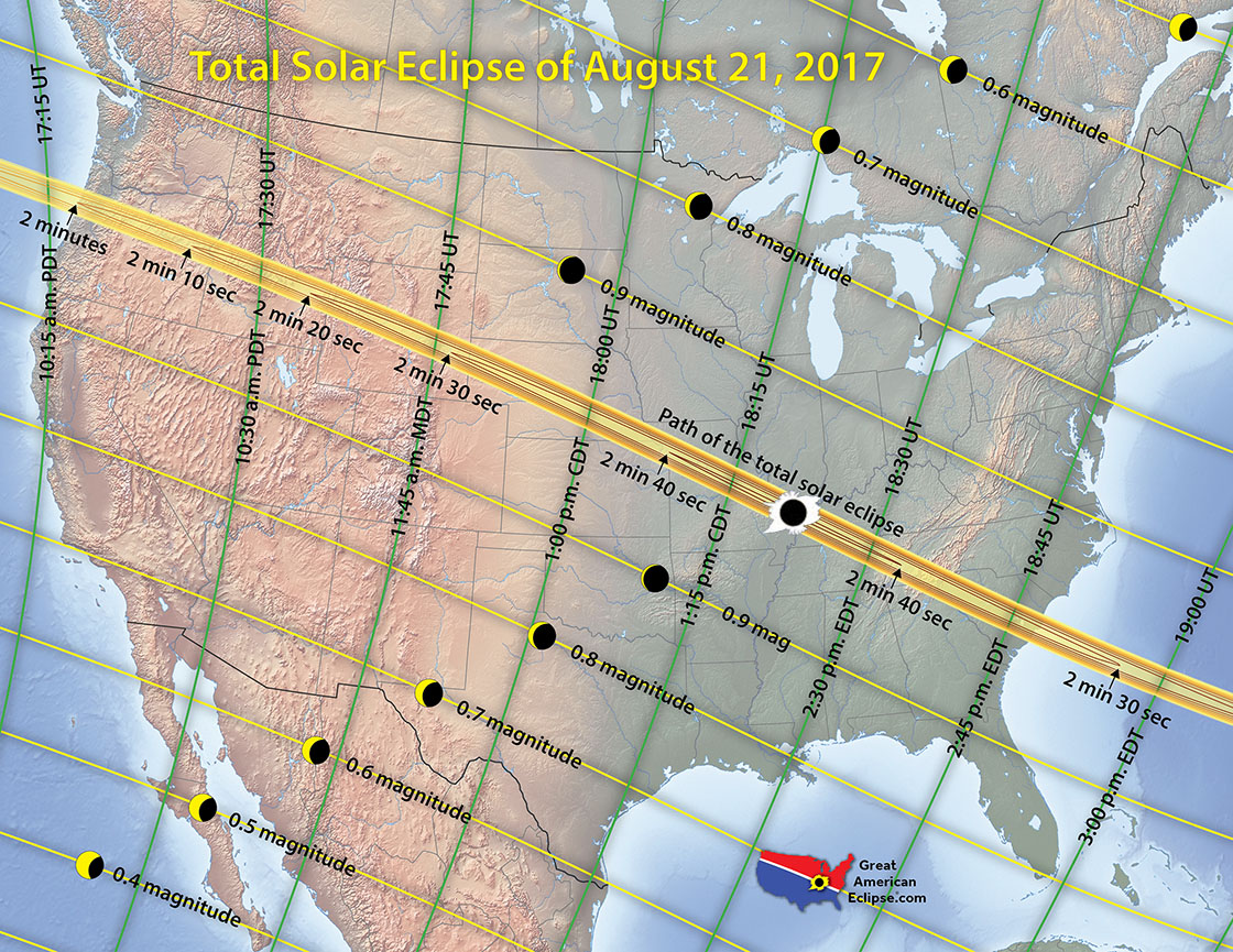 Map of the August 2017 Solar Eclipse