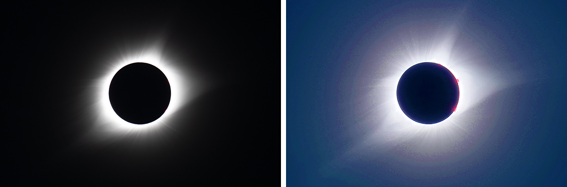 Short and Long Exposures of Totality